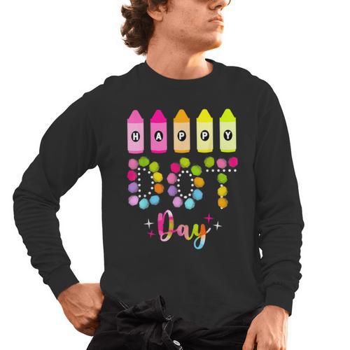 Happy Dot Day 2025 Teacher Kids Girls Colorful Polka Dot Day Men's Long Sleeve T-Shirt - teacherstshirts.com