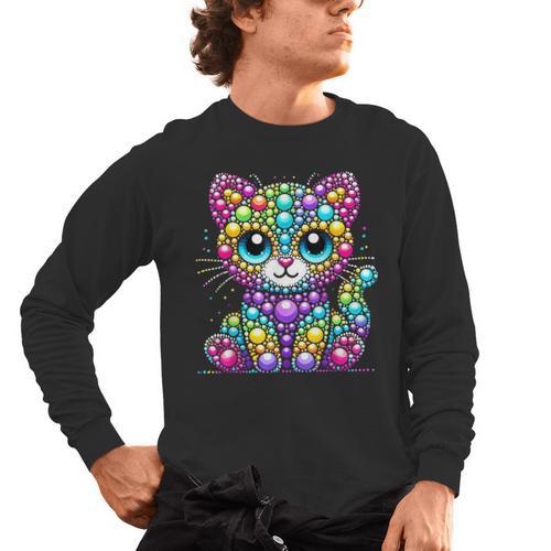 Happy Dot Day Colorful Polka Dot Cat Kitten Teachers Kids Men's Long Sleeve T-Shirt - teacherstshirts.com