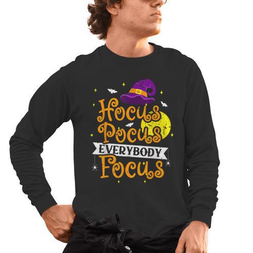 Hocus Pocus Everybody Focus Halloween Teacher Men Women Kids Men's Long Sleeve T-Shirt - teacherstshirts.com