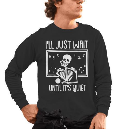 Ill Just Wait Until Its Quiet Teacher Lazy Halloween Costume Men's Long Sleeve T-Shirt - teacherstshirts.com DE