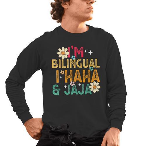 I’m Bilingual I Haha And Jaja Spanish Teacher Bilingual For Men Women Girls Kids Men's Long Sleeve T-Shirt - teacherstshirts.com UK