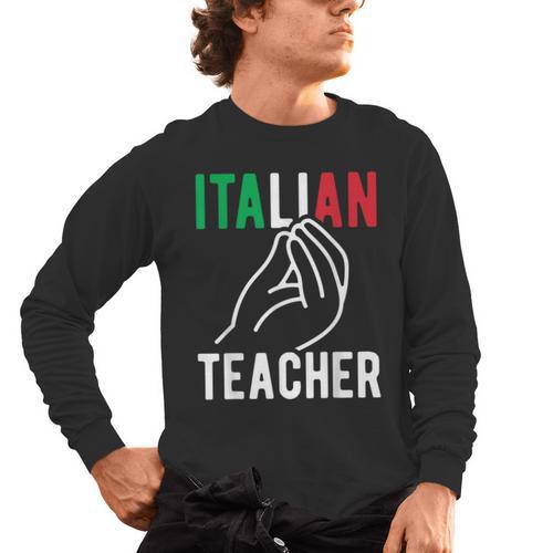 Italian Teacher Italy Italia Back To School First Day Men's Long Sleeve T-Shirt - teacherstshirts.com UK