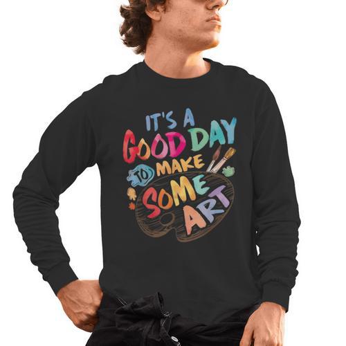 It's A Good Day To Make Some Art Artist Drawing Teacher Tees Men's Long Sleeve T-Shirt - teacherstshirts.com UK