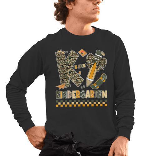 K Is For Kindergarten Teacher Coquette Bow Camo Men's Long Sleeve T-Shirt - teacherstshirts.com DE