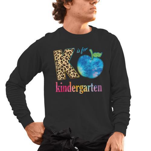K Is For Kindergarten Teacher Tie Dye Back To School Kinder For Men Women Girls Kids Men's Long Sleeve T-Shirt - teacherstshirts.com DE