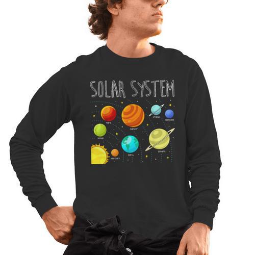 Kids Solar Systems Cute Planets Space Science Teacher School Men's Long Sleeve T-Shirt - teacherstshirts.com AU