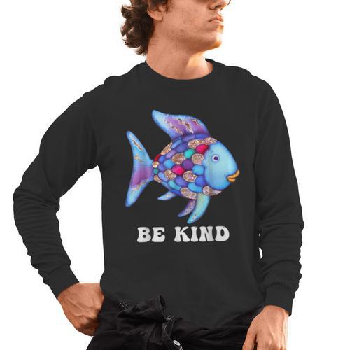Be Kind Rainbow Fish Teacher Life Teaching Back To School Men's Long Sleeve T-Shirt - teacherstshirts.com AU