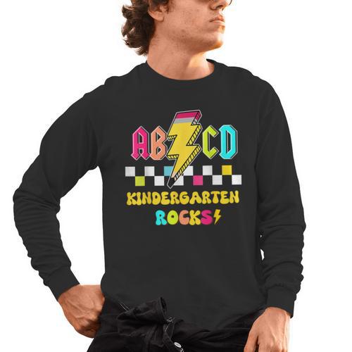 Kindergarten ABCD Rocks Teacher Student Back To School Men's Long Sleeve T-Shirt - teacherstshirts.com UK