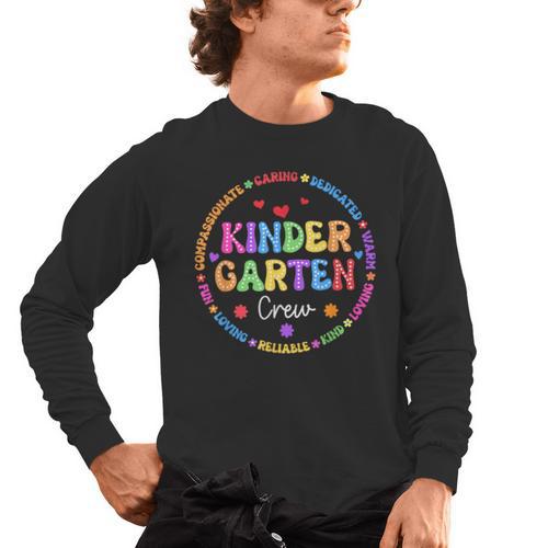 Kindergarten Crew Funy Back To School Teachers Kids Students Men's Long Sleeve T-Shirt - teacherstshirts.com