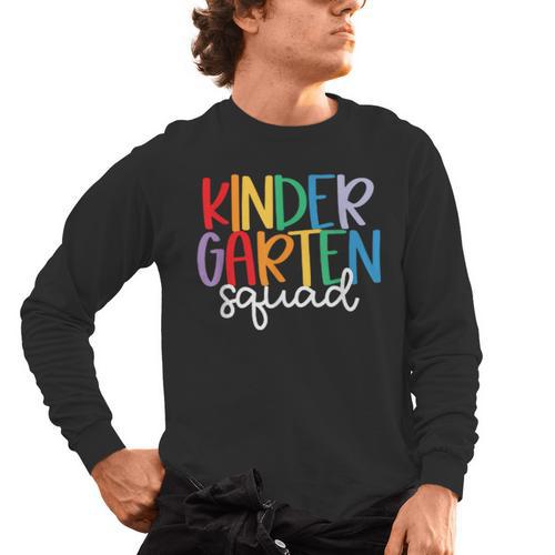 Kindergarten Squad Team Crew Teacher Back To School Men's Long Sleeve T-Shirt - teacherstshirts.com UK
