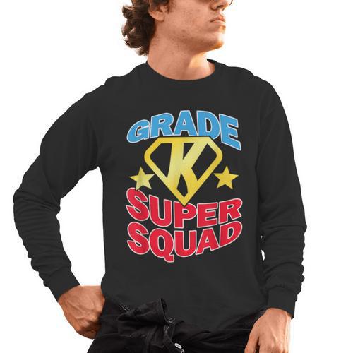 Kindergarten Super Squad Superhero Teacher Team Men Women Girls Kids Men's Long Sleeve T-Shirt - teacherstshirts.com