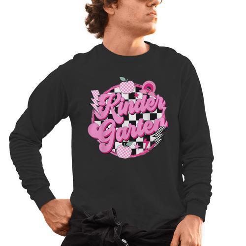 Kindergarten Teacher Women Checkered First Day Of School Men's Long Sleeve T-Shirt - teacherstshirts.com UK