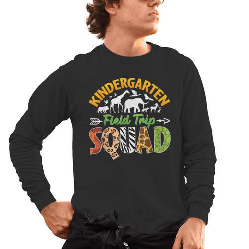 Kindergarten Zoo Field Trip Squad Matching Teacher Students Men's Long Sleeve T-Shirt - teacherstshirts.com AU