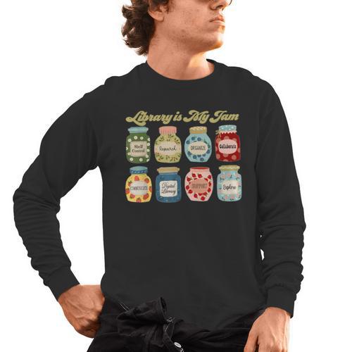 Library Is My Jam Librarian Appreciation Reading Teacher Men's Long Sleeve T-Shirt - teacherstshirts.com AU