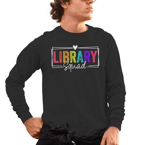 Library Squad Team Librarian Teacher Book Lover Men's Long Sleeve T-Shirt - teacherstshirts.com DE