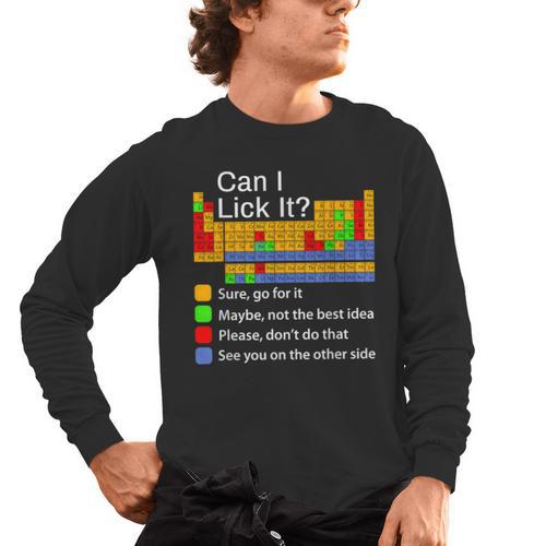 Can I Lick It Periodic Table Chemistry Teachers Men's Long Sleeve T-Shirt - teacherstshirts.com UK