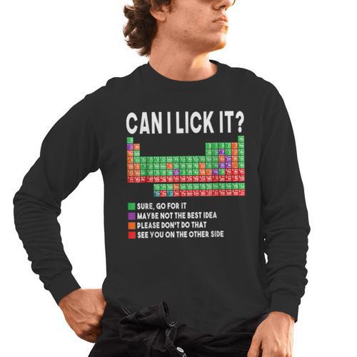 Can I Lick It Periodic Table Science Teacher Boy And Girls Men's Long Sleeve T-Shirt - teacherstshirts.com AU