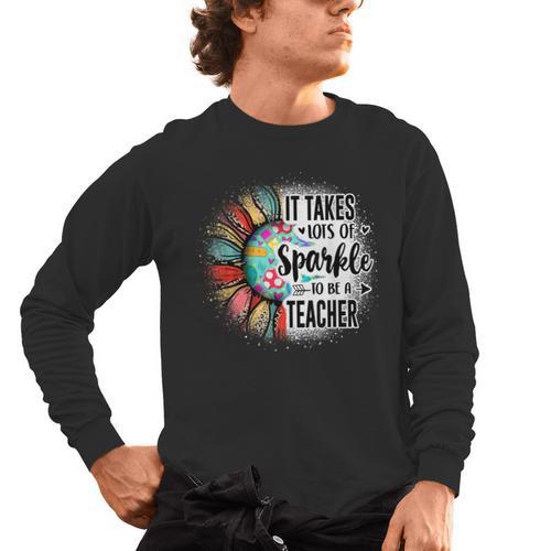 It Take Lots Of Sparkle To Be A Teacher With Sunflower Men's Long Sleeve T-Shirt - teacherstshirts.com CA