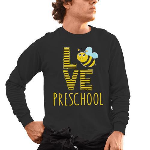 Love Preschool Back To School Yellow Bee Preschool Teacher For Men Women Girls Kids Men's Long Sleeve T-Shirt - teacherstshirts.com