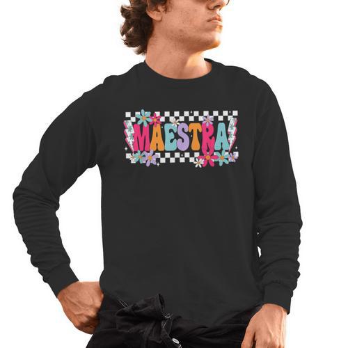 Maestra Teacher Spanish Back To School First Day Of School Men's Long Sleeve T-Shirt - teacherstshirts.com AU