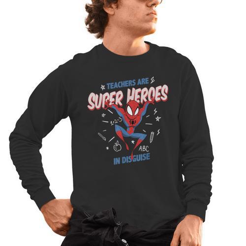 Marvel Spider-Man Teachers Are Super Heroes Men's Long Sleeve T-Shirt - teacherstshirts.com CA