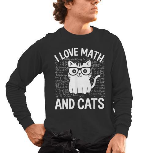 Math And Cats Apparel For Teachers Students Cat Lovers Men's Long Sleeve T-Shirt - teacherstshirts.com CA