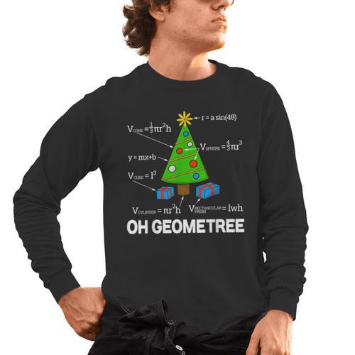 Math Geometry Christmas Tree Geometree Teacher Men's Long Sleeve T-Shirt - teacherstshirts.com