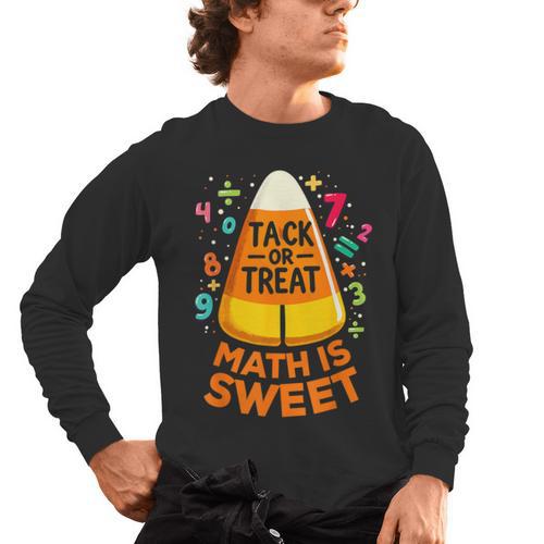 Math Teacher Halloween Costume Trick Or Treat Math Sweet Men's Long Sleeve T-Shirt - teacherstshirts.com