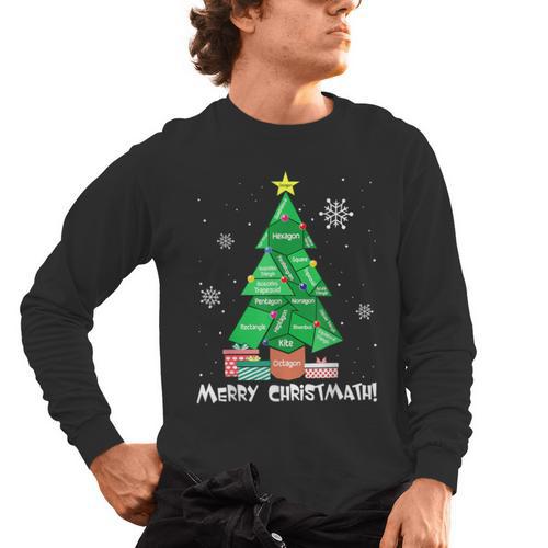 Math Teacher Polygon Christmas Tree Geometry Merry Christmas Men's Long Sleeve T-Shirt - teacherstshirts.com DE