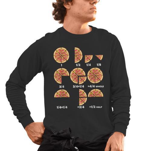 Maths Day Costume Idea Kids Teachers Pizza Slice Fraction Men's Long Sleeve T-Shirt - teacherstshirts.com DE