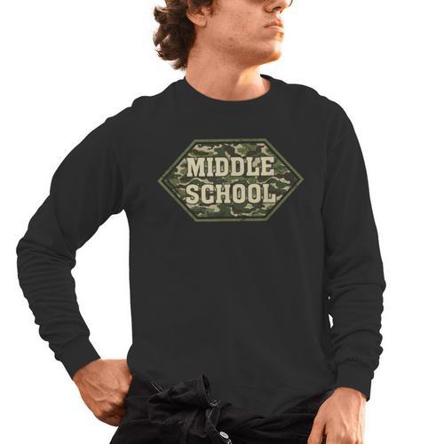 Middle School Camo Retro Back To School Teachers Men's Long Sleeve T-Shirt - teacherstshirts.com