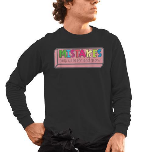 Mistakes Help Us Grow And Learn Teacher Men's Long Sleeve T-Shirt - teacherstshirts.com CA