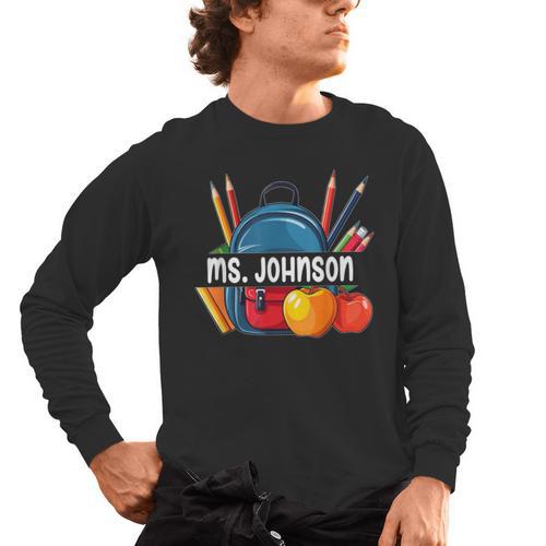 Ms Johnson Personalized Name Back To School Teacher For Men Women Kids Men's Long Sleeve T-Shirt - teacherstshirts.com