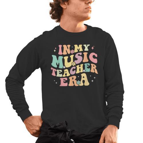In My Music Teacher Era Retro Back To School Musician Band Men Women Men's Long Sleeve T-Shirt - teacherstshirts.com AU