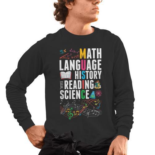 Music Teacher Music Math Language History Reading Science Men's Long Sleeve T-Shirt - teacherstshirts.com AU