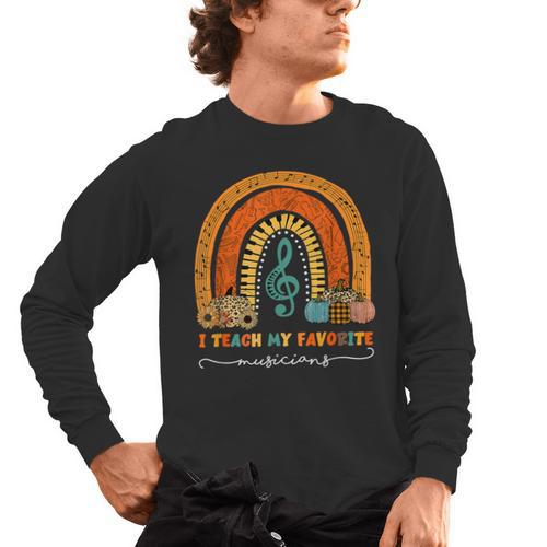 Music Teacher I Teach My Favorite Musicians Autumn Rainbow Men Women Men's Long Sleeve T-Shirt - teacherstshirts.com DE