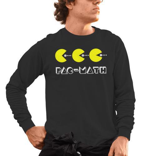 Nerdy Pac-Math Nom Retro Game Precalculus Math Teacher Men's Long Sleeve T-Shirt - teacherstshirts.com DE