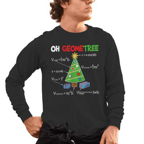 Oh Geometree Christmas Tree Geometry Math Teacher Men's Long Sleeve T-Shirt - teacherstshirts.com