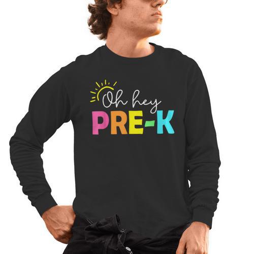 Oh Hey Pre-k Shirt Back To School Teachers Students Men's Long Sleeve T-Shirt - teacherstshirts.com AU