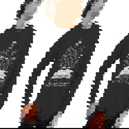 One-More Chapter Wildflower Reading Teacher Library Bookish Men&#x27;s Long Sleeve T-Shirt - teacherstshirts.com