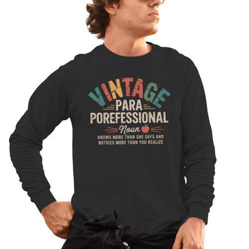 Paraprofessional Vintage Para Teacher 60s 70s 80s Men's Long Sleeve T-Shirt - teacherstshirts.com