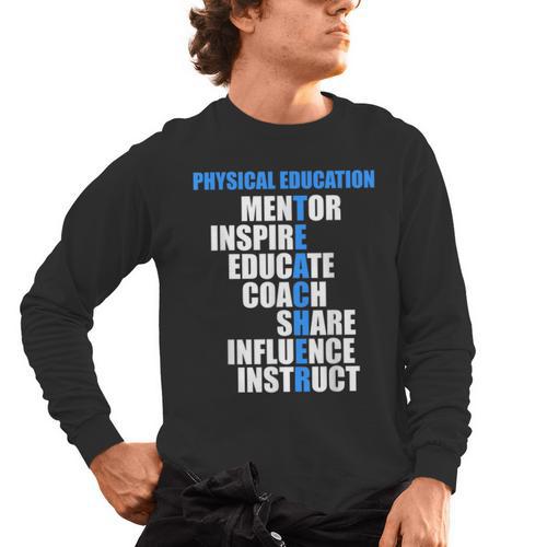 PE Physical Education Teacher For PE Teacher Men's Long Sleeve T-Shirt - teacherstshirts.com AU