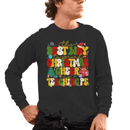 PE Teacher Christmas Holiday Men's Long Sleeve T-Shirt - teacherstshirts.com AU