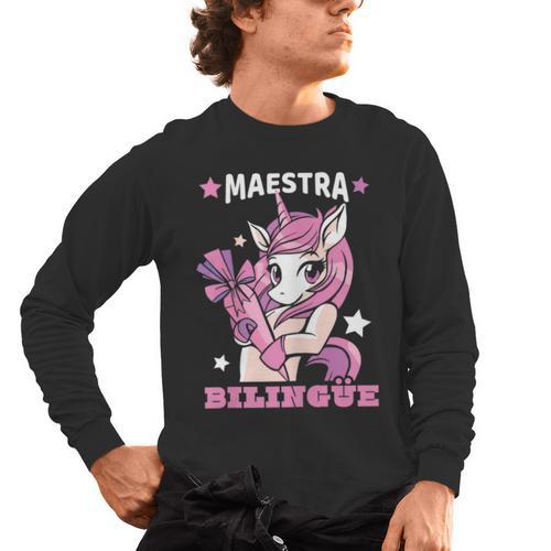 Pink Unicorn Spanish Teacher Regalos Para Bilingue Teacher Men's Long Sleeve T-Shirt - teacherstshirts.com CA