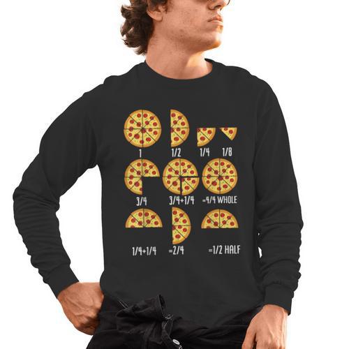 Pizza Slice Fraction Math Teacher Back To School Educational Men's Long Sleeve T-Shirt - teacherstshirts.com DE