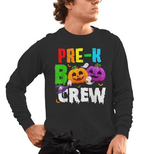 Pre K Boo Crew Halloween Costume Teachers Kids Men's Long Sleeve T-Shirt - teacherstshirts.com DE