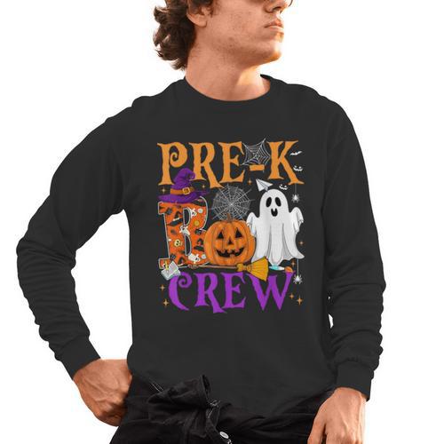 Pre-K Boo Crew Teacher Student Halloween Costume Men's Long Sleeve T-Shirt - teacherstshirts.com UK
