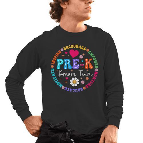 Pre K Dream Team Back To School Boys First Day Teacher Men's Long Sleeve T-Shirt - teacherstshirts.com