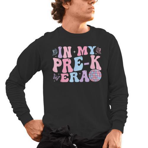 In My Pre K Era Groovy Back To School First Day Teacher Kids Men's Long Sleeve T-Shirt - teacherstshirts.com DE