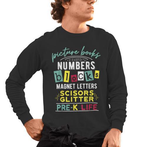 Pre-K Life Preschool Teacher Tees Men Women T-Shirt Men's Long Sleeve T-Shirt - teacherstshirts.com DE